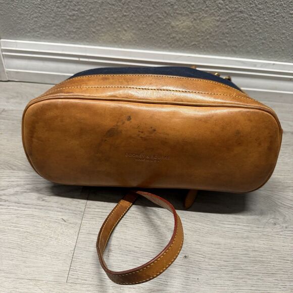 Dooney & Bourke vintage navy fabric and natural leather bag - USA - Pre-Loved - Picture 3 of 8